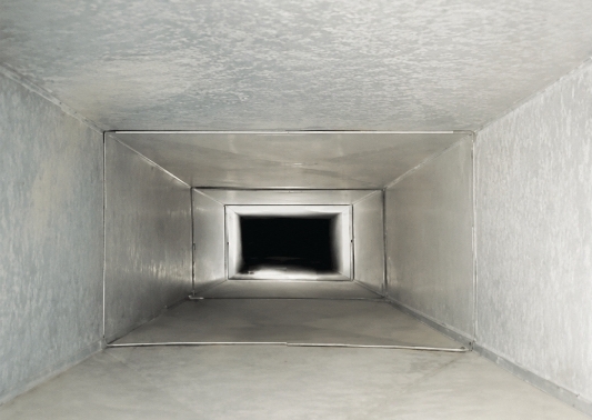 Duct after professional cleaning